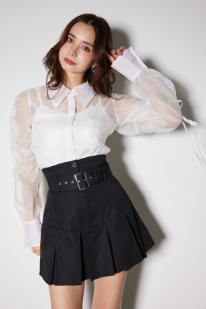 ショルダードロストリボンブラウス