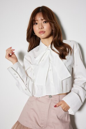 2WAYメタルドットリボンシャツ