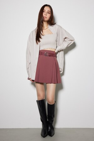 タックプリーツベルト付きスコショートパンツ