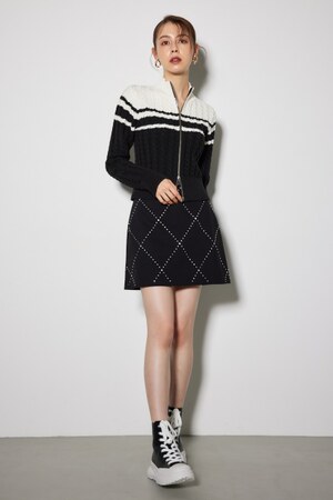 ラインストーンミニジャストウエストスコショートパンツ