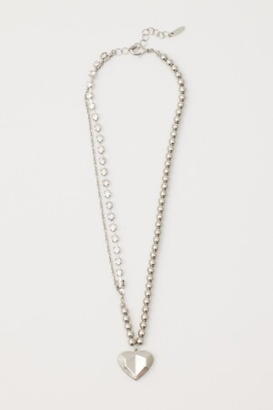 メタリックハートネックレス