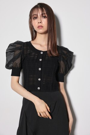 2WAYシアーラメニットカーデ