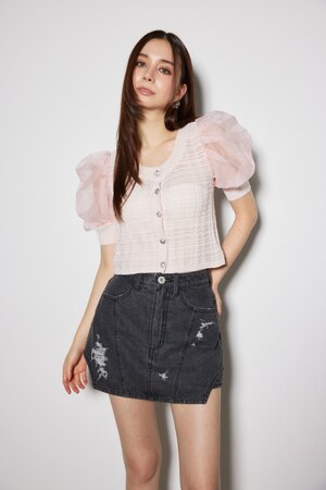 2WAYシアーラメニットカーデ