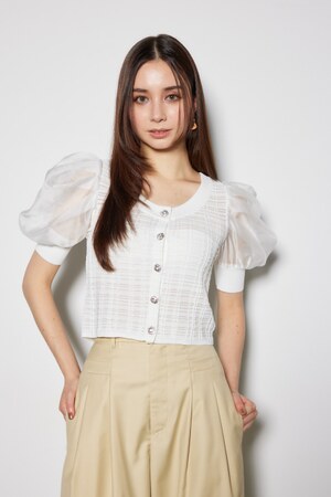 2WAYシアーラメニットカーデ