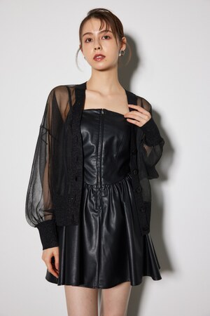 2WAYシースルーニットカーデ