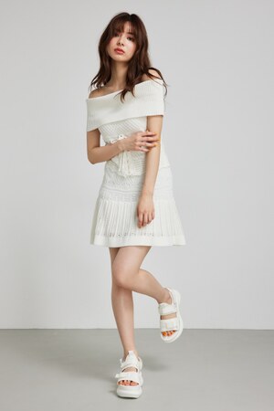 クロシェマーメイドニットミニスカート