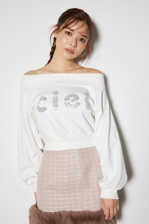 オフショルBIGロゴスウェットトップス