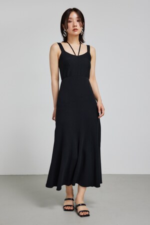 バストギャザーホルターマーメイドワンピース