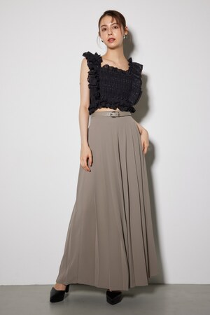 プリーツデザインワイドパンツ