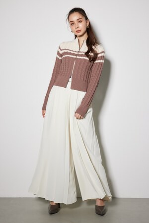 プリーツデザインワイドパンツ