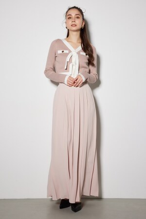 プリーツデザインワイドパンツ