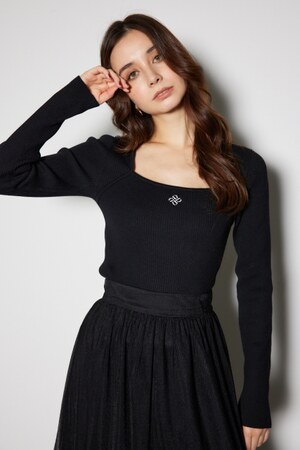 ボレロネックウォッシャブル ニットトップス