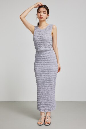 ポップコーンニットジャストウエストスカート