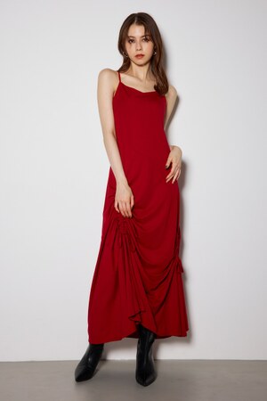 ドローストリングカットキャミソールワンピース