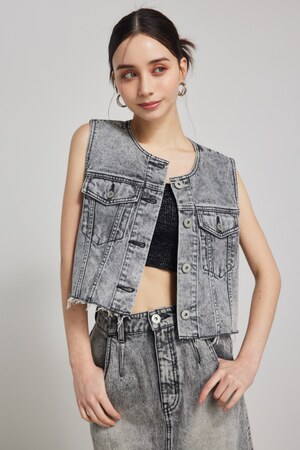 ノーカラーDENIMベスト