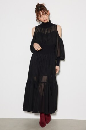 Knitコンビスリットフレア OP