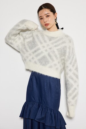 バイアスチェックニット TOP