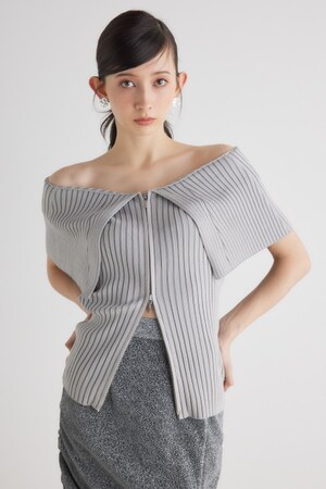 rienda | BIGカラーオフショル Knit TOP (ニット ) |SHEL'TTER