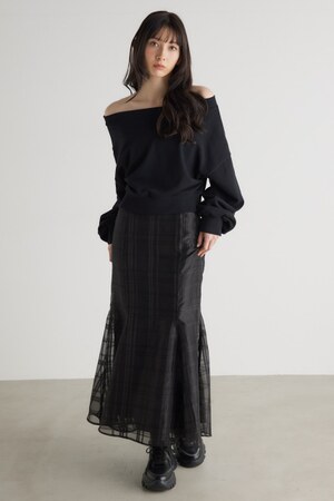 シアーチェックバックレースUPマーメイド SK