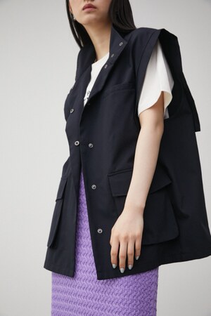AZUL BY MOUSSY | STAND NECK BIG POCKET VEST (ベスト ) |SHEL
