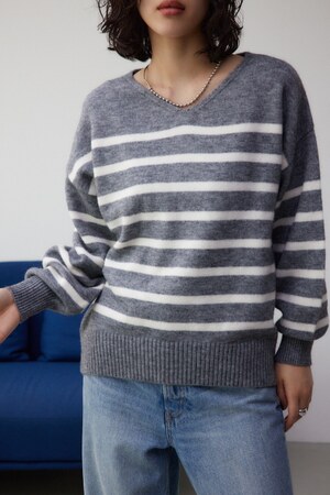 Vネックアソートカラーニットプルオーバー