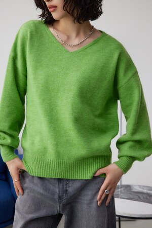 Vネックアソートカラーニットプルオーバー