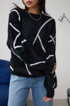 AZUL BY MOUSSY | ニュアンスライン柄ニット (ニット ) |SHEL'TTER