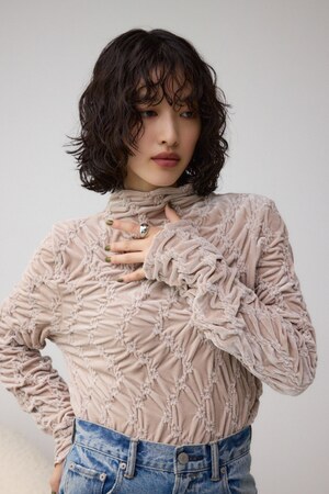 ベロアデザインカットトップス