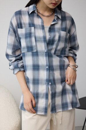 オンブレチェックライトシャツ