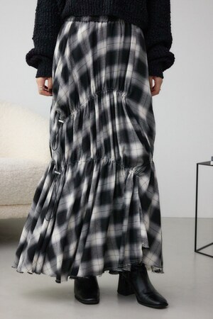チェックボリュームスカート