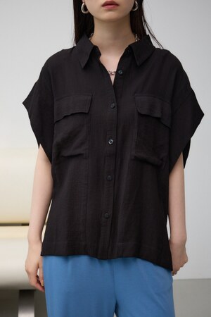 シアー半袖デザインシャツ