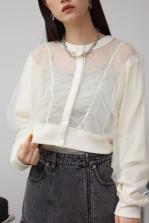 チュールドッキングカーディガン