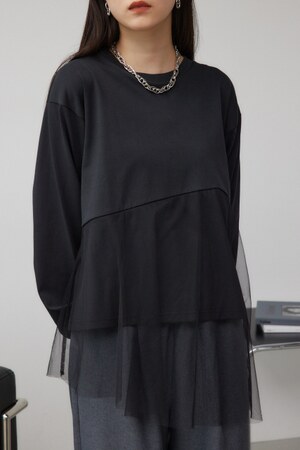 チュールドッキングフレアトップス