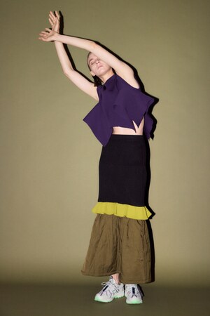 【PLUS】ドッキングキルティングマーメイドスカート