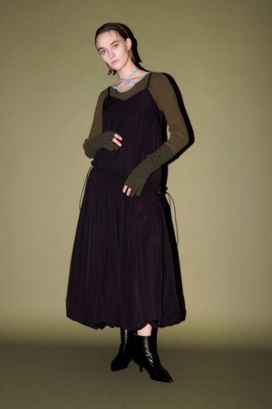 【PLUS】フリルバルーンキャミワンピース