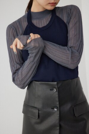 【PLUS】ホルターネックレイヤードセットニット