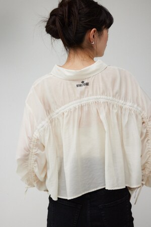 MARY QUANT×AZUL ギャザーシアーシャツ