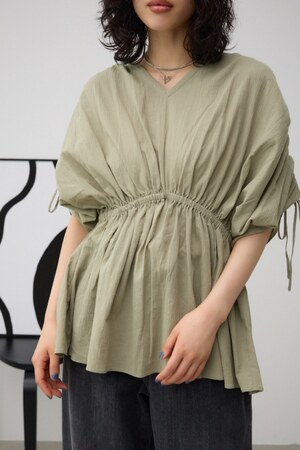 ショルダードロストペプラムブラウス