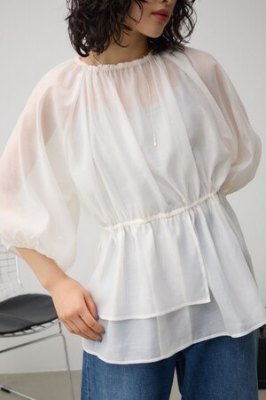 2WAYシアーペプラムシャツブラウス