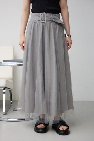 チュールレイヤードフレアスカート