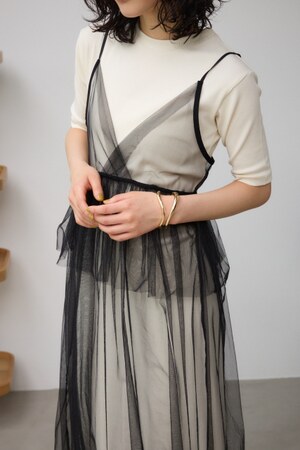 チュールレイヤードキャミワンピース