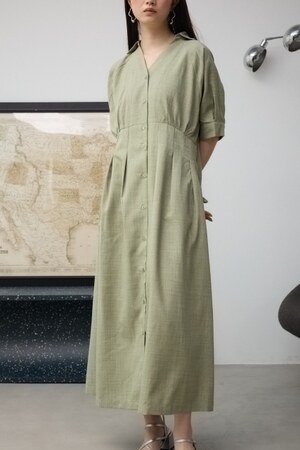 ウエストタック半袖ワンピース