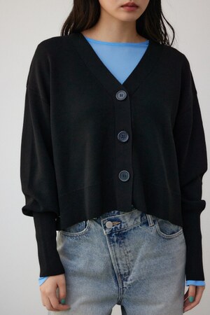 パフスリーブショートカーディガン