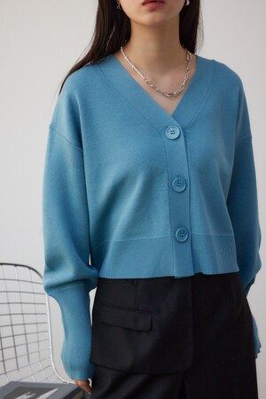 パフスリーブショートカーディガン