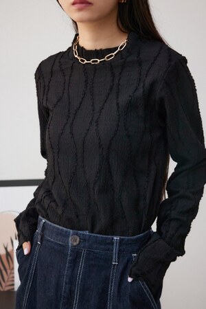 カットジャガードトップス