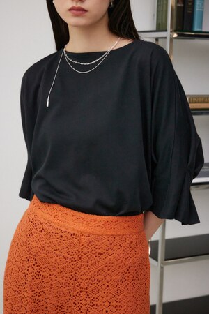タックスリーブ半袖デザインカットトップス