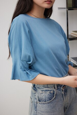 タックスリーブ半袖デザインカットトップス