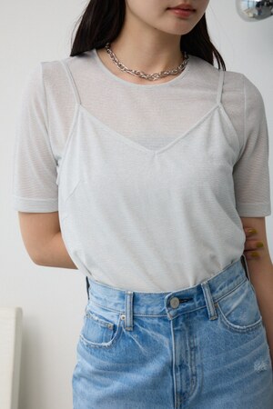 ラメカットビスチェセットトップス