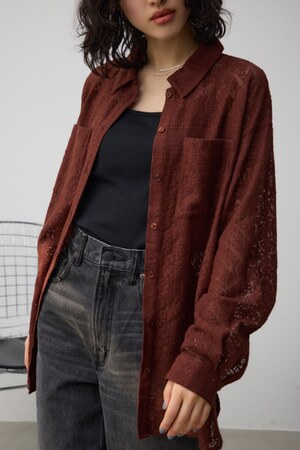 コットンレースシャツ