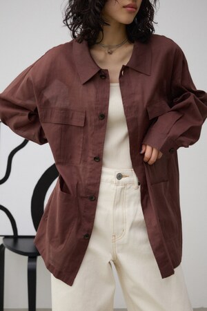 コットンリネンシアーミリタリーシャツ